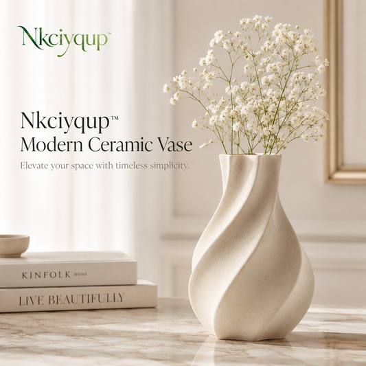 Nkciyqup™ Modern Ceramic Vase – Minimalist Home Décor, Contemporary Centerpiece