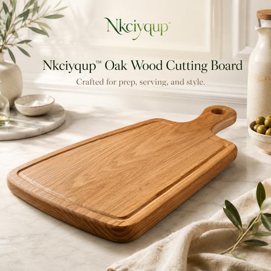 Nkciyqup™ Oak Wood Cutting Board – Premium Kitchen Utility