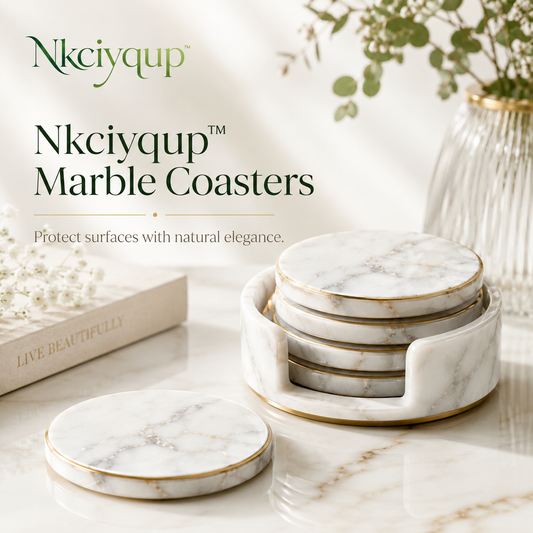 Nkciyqup™ Marble Coasters – Luxury Home Drinkware Accessories, Set of 6